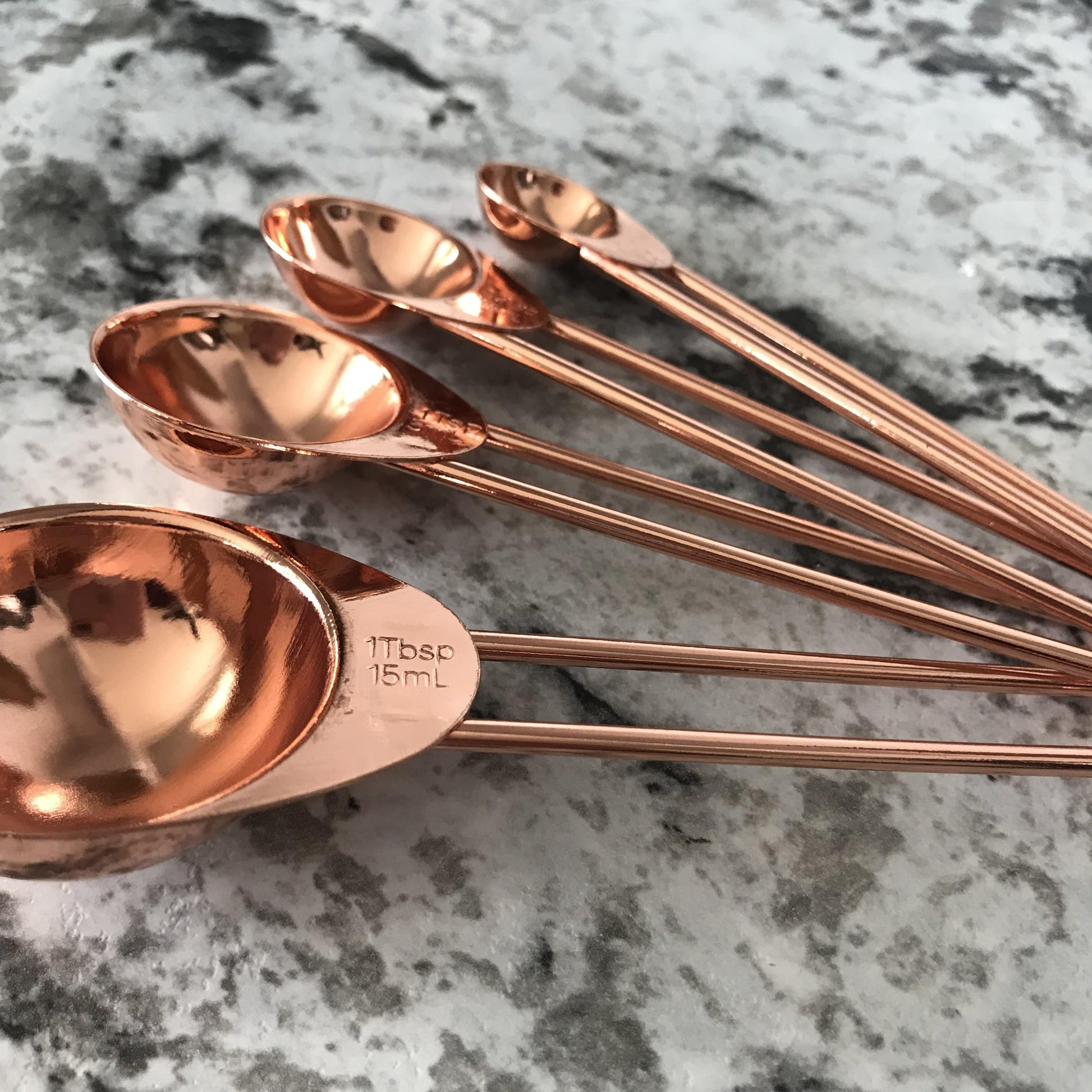 Pink Measuring Cups and Spoons Set - Sturdy 8PC Pink & Gold