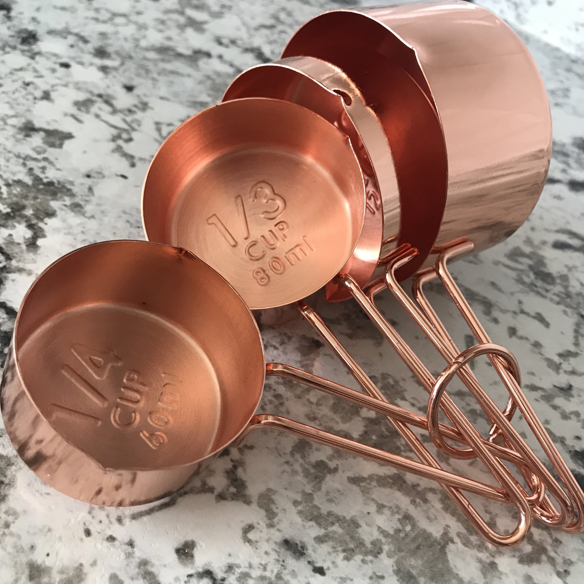 Rose Gold Stainless Steel Measuring Cups and Spoons Set of 8 Engraved  Measurements Pouring Spouts & Mirror Polished for Baking - AliExpress